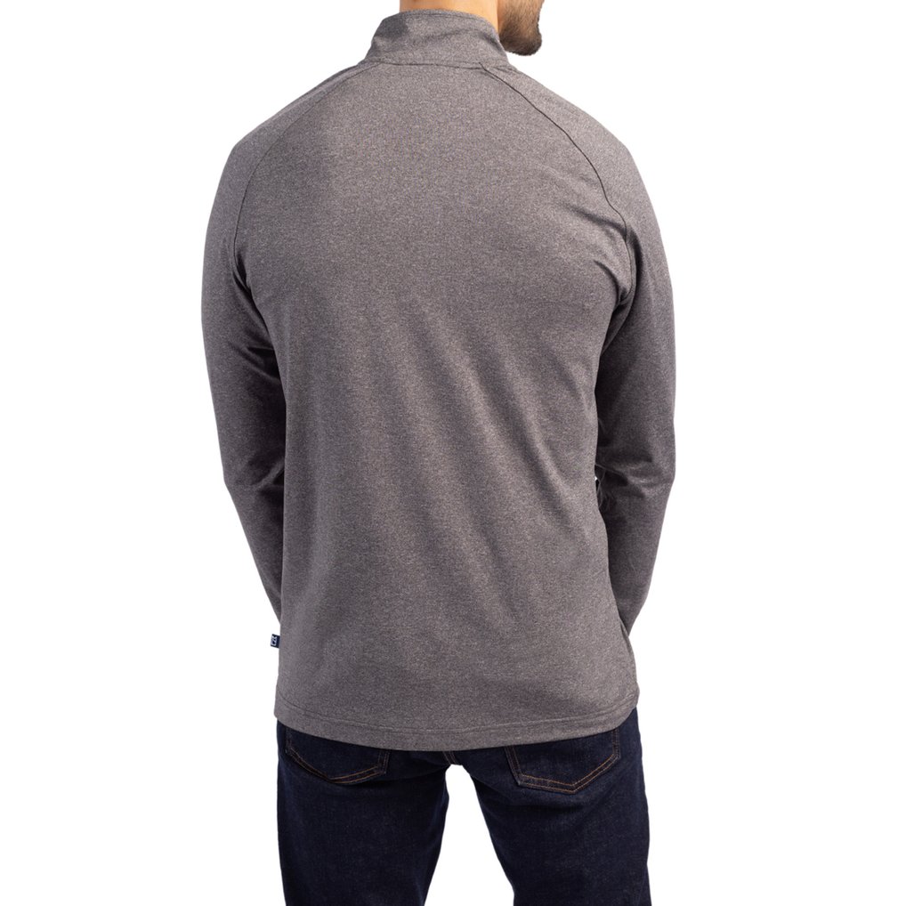  Vanderbilt Commodores Cutter & Buck Women's Adapt Eco Knit Stretch Recycled DryTec Raglan Quarter-Zip Pullover - Heather Black